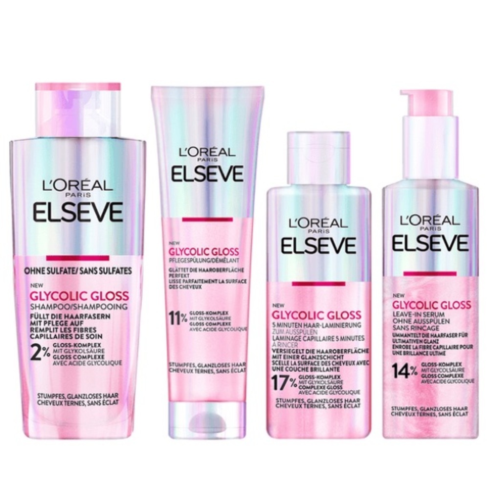 L'Oreal Paris Elseve Glycolic Gloss Hair Care Set new